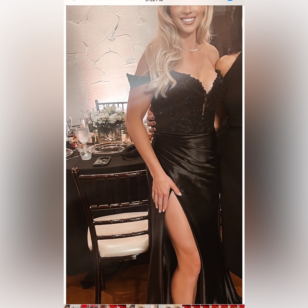 SHERRI HILL size 4 beautiful black prom or ball gown.  Only worn once.